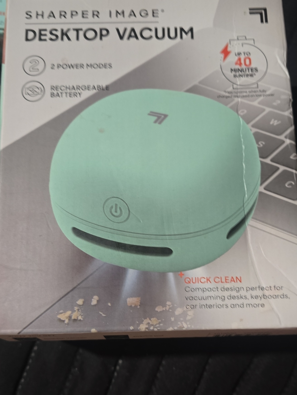 Sharper Image Seafoam Green Desktop Mini Vacuum